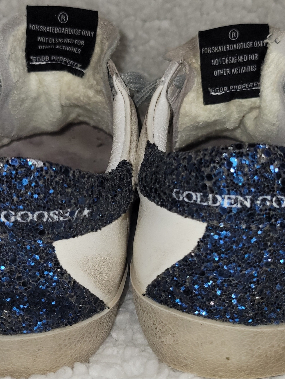 Golden Goose Superstar Sneakers EU 42 US 9 White Glitter Star Distressed Italy - Picture 5 of 16